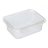 Barquettes jetables rectangulaire en plastique transparent avec couvercle attaché