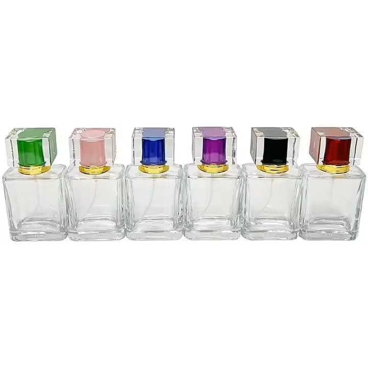 Bouteille de Parfum Luxe en Verre Transparent, Rechargeable